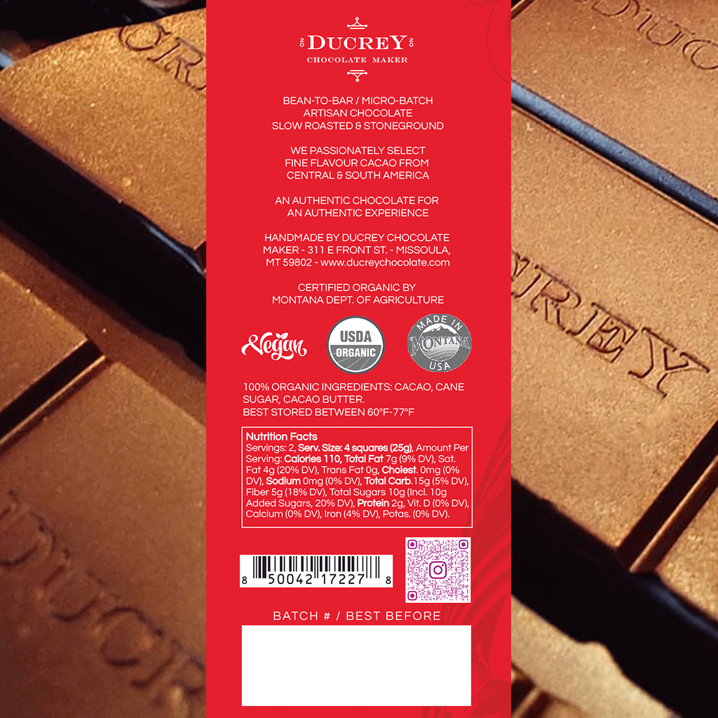 60% Piura Blanco - Peru - AVAILABLE ONLY IN BOX OF $- SEE PROMOTIONAL CHOCOLATE SECTION